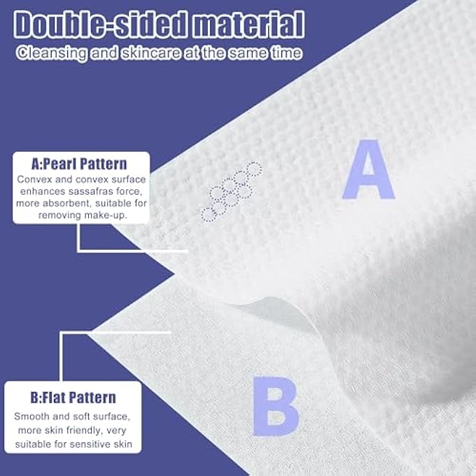 NALACAL FACE CLEAN TOWELS, ULTRA THICK DISPOSABLE FACE TOWELS, 80 COUNT FACIAL WASH CLOTH FOR SENSITIVE SKIN, FACIAL TISSUE FOR SKINCARE AND MAKEUP REMOVER (2 PACK) - Image 2